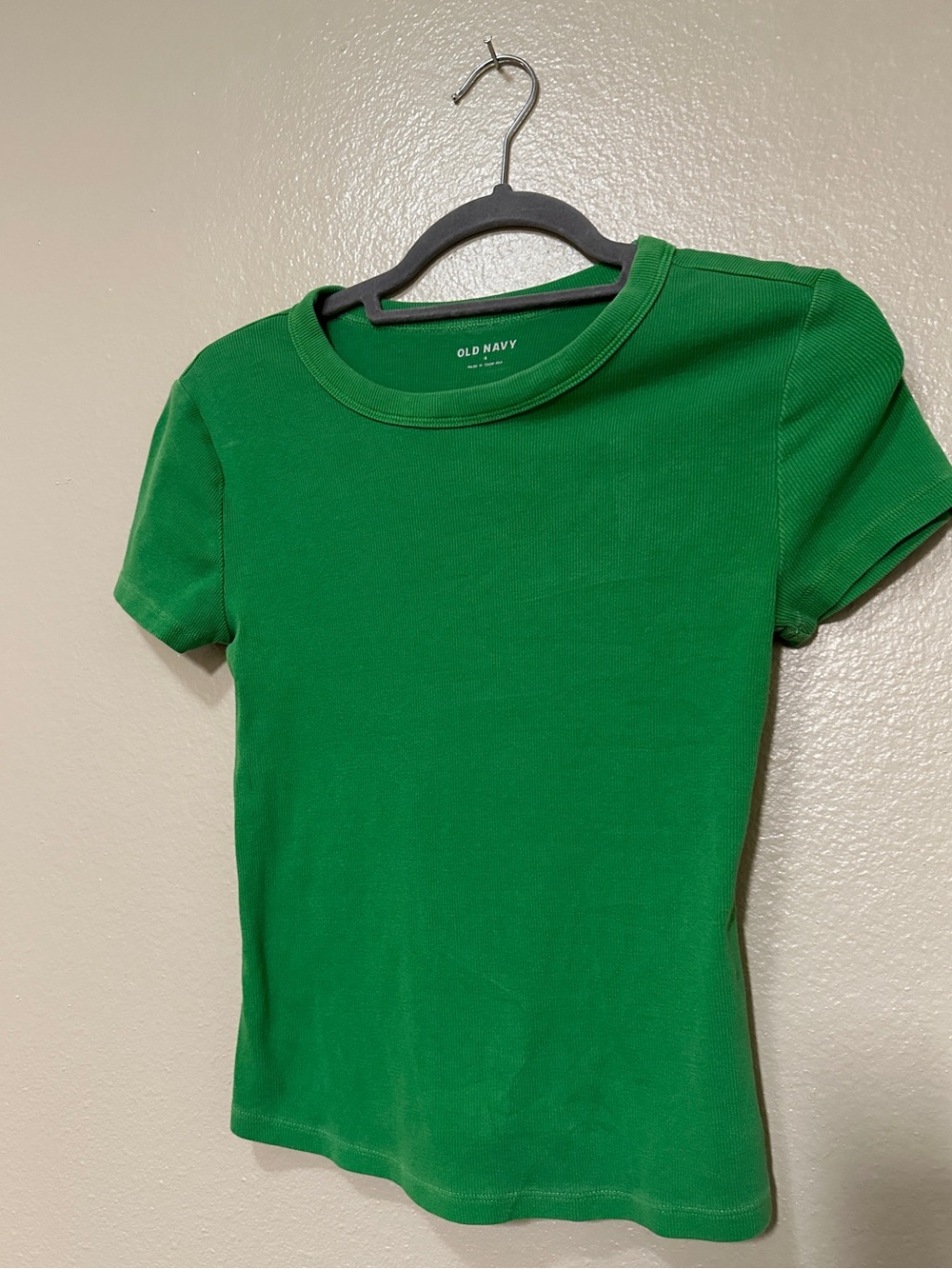 Old Navy Kelly Green Ribbed Short Sleeve Tee